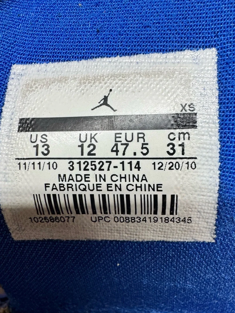 Jordan Retro 10 Hydro Slides White Blue Mens Size 13 Nike Basketball Slippers